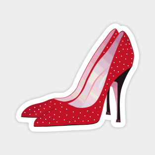 Red High Heels with Polka Dots Magnet