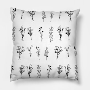 Wildflowers One Line Art Flowers Pattern Pack Pillow