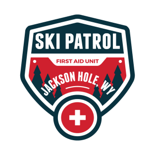 SKI Jackson Hole Wyoming Skiing Ski Patrol Mountain Art T-Shirt