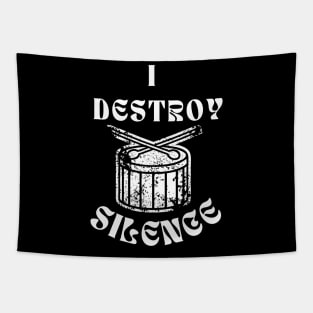 Funny Music Drums I Destroy Silence - For Drummer Tapestry