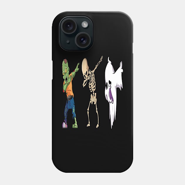 Dabbing Halloween Skeleton Zombie Ghost Phone Case by frondorfelda