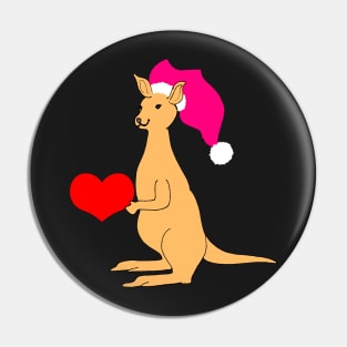 Cute Valentines Kangaroo with red heart Australian animal lover Pin