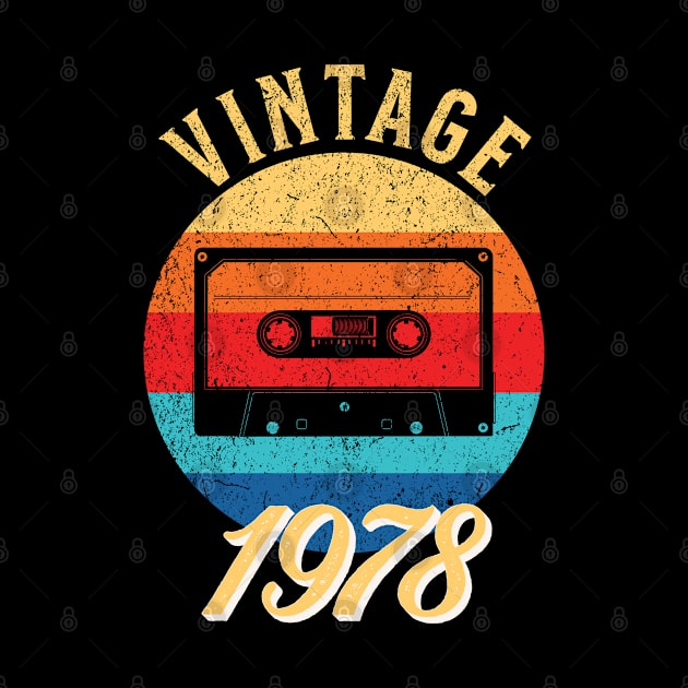 Vintage Year Since 1978 | Cassette | 44th Birthday Gift by jiromie