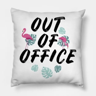 Out of Office Flamingo Summer Pillow