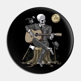 Skeleton Guitar Player Pin
