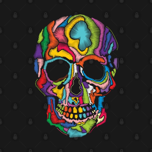 Skull embroidery Effect Mex Art by Velvet Love Design 