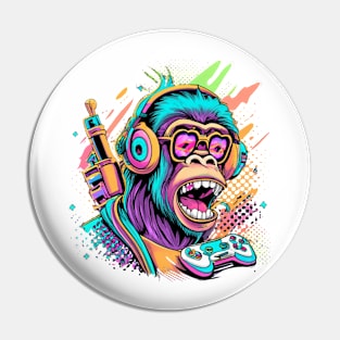 Monkey Gamer Pin