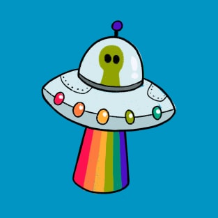 Alien Rainbow Ship T-Shirt