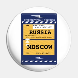 Russia Moscow travel ticket Pin