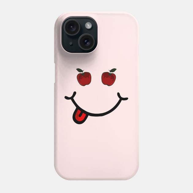 Red Apple & Smile in the shape of a face. Phone Case by Tilila