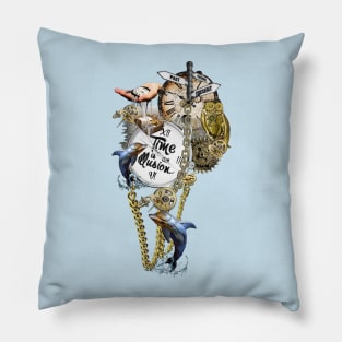 Steampunk-Art brooch Pillow