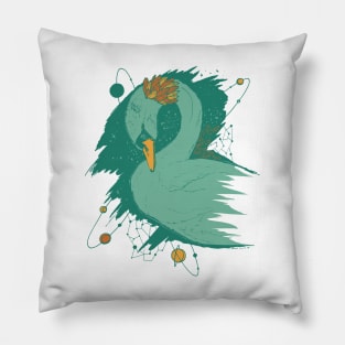 Mountain Green Swan Among The Stars Pillow