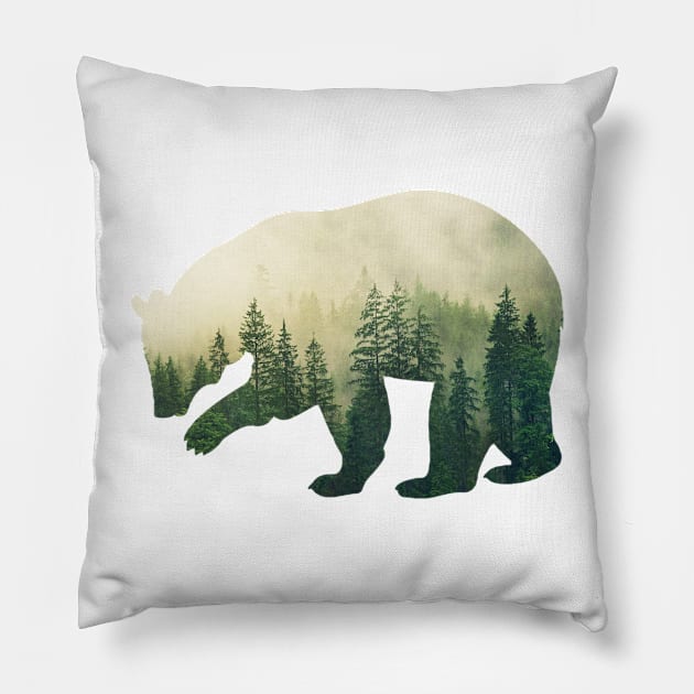 Wild Forest Bear Pillow by Horisondesignz