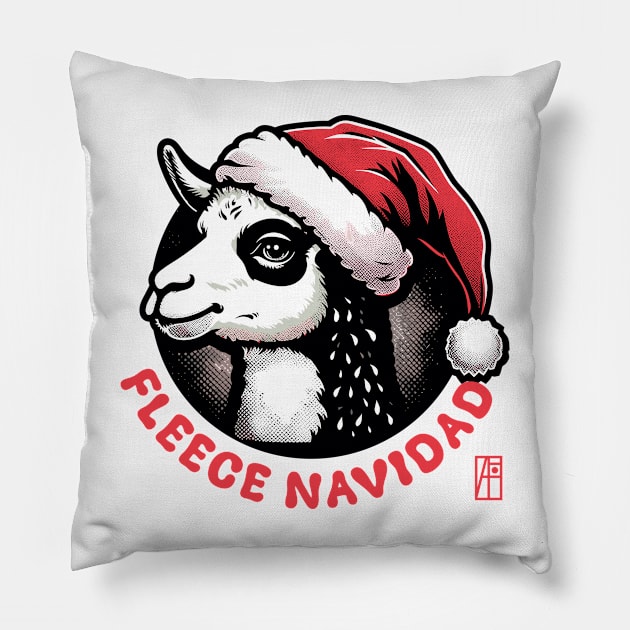 Fleece Navidad - Lama - Funny Christmas - Xmas - Happy Holidays Pillow by ArtProjectShop
