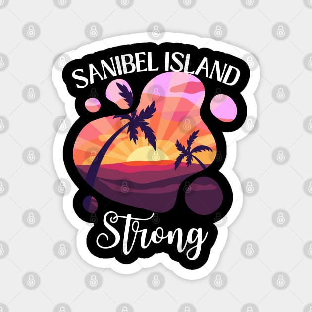 Vintage Sunset Sanibel Island FL Cool Sanibel Island Strong Magnet by DesignHND