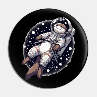 Otter Astronaut Drifting in Space Pin