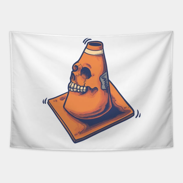 Traffic cone Tapestry by phsycartwork