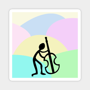 Guitar Figure Silhouette Colorful Pastel Magnet