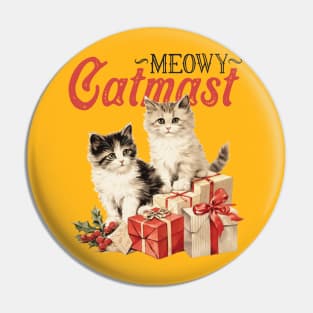 Meowy Christmas Pin