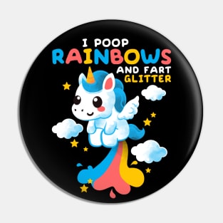 Unicorn pooping rainbows Pin