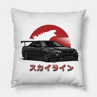 Skyline GTR R-34 (Black) Pillow