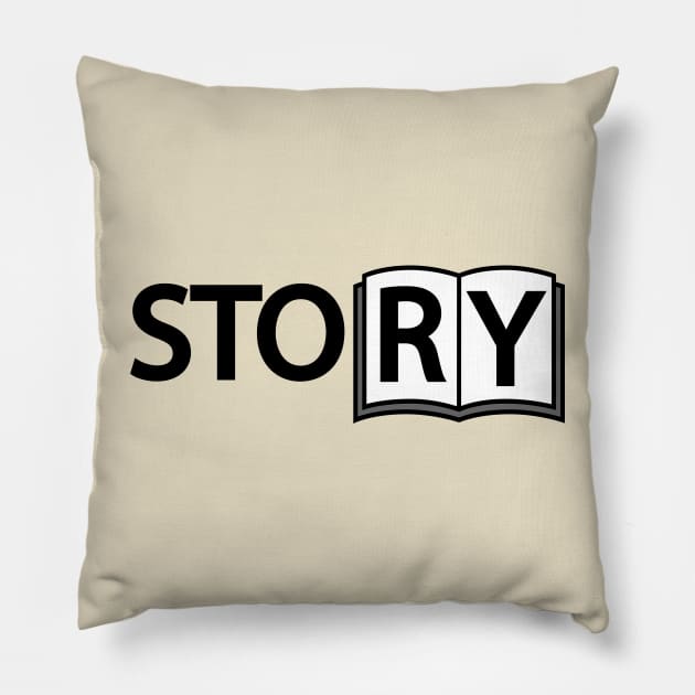 Story one word typography design Pillow by DinaShalash