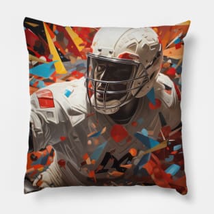 Footballer Retro Abstract Colorful Painting Pillow