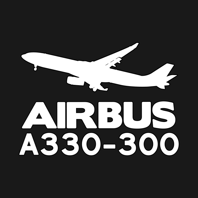 Airbus A330-300 Silhouette Print (White) by TheArtofFlying