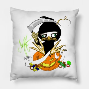 Grumpy Chicken Halloween Pillow