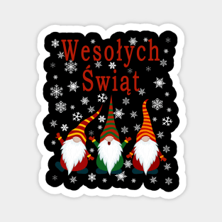 Gnomes Funny Pajama Cute Christmas Gift Holiday Style Wesołych Świąt Magnet