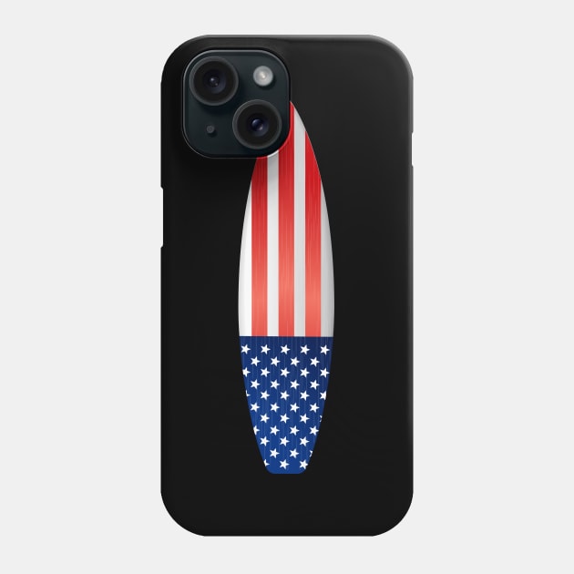 Surf Board American US Flag Patriotic Surfers Phone Case by Swagmart