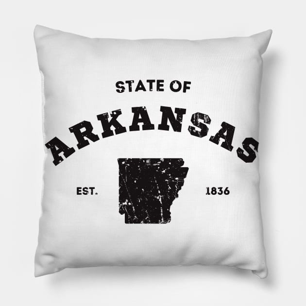 State Of Arkansas USA College Vintage Pillow by Foxxy Merch
