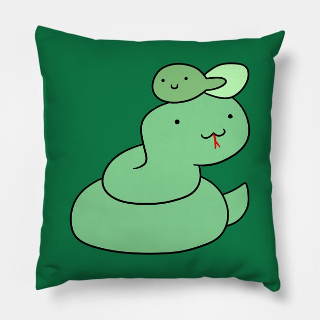 Snake and Tadpole Pillow by saradaboru