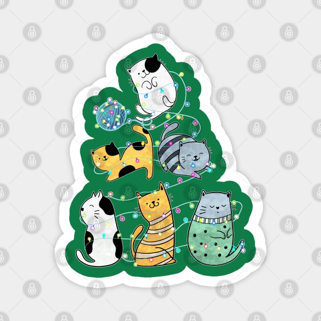 Christmas Cats Magnet by Anastasiya Malakhova