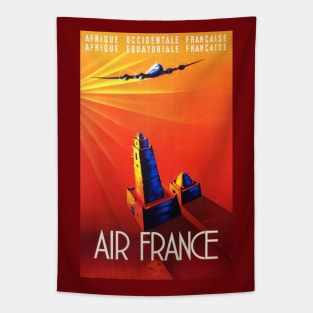 Vintage Travel Poster - Air France to Africa Tapestry