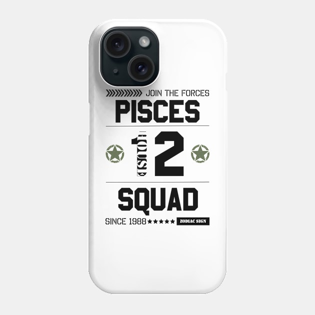 Zodiac Majesty Pisces Squad Black Phone Case by ZodiacMajesty