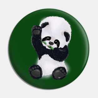 Panda Bear baby eating and waving tenderly Pin