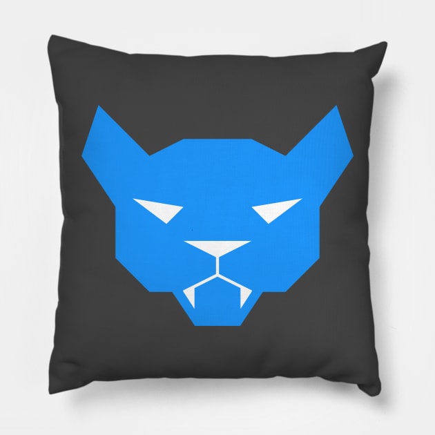 Blue Feline Pillow by Pavka