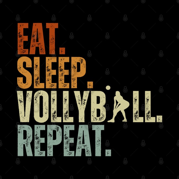 Eat Sleep Volleyball Repeat Kids Adult Women Retro Vintage by Just Me Store