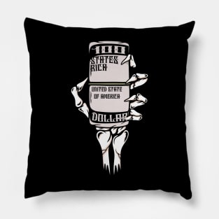 Money and skull Pillow