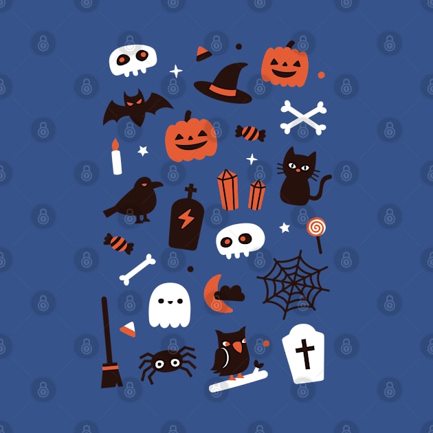 Cute Halloween Witch and Candy Pattern by rustydoodle