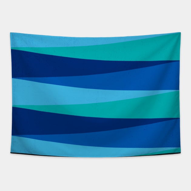 Blue Sea Stripes Tapestry by Piakolle