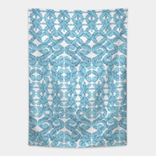 Ikat Lace in Pale Blue on Navy Tapestry