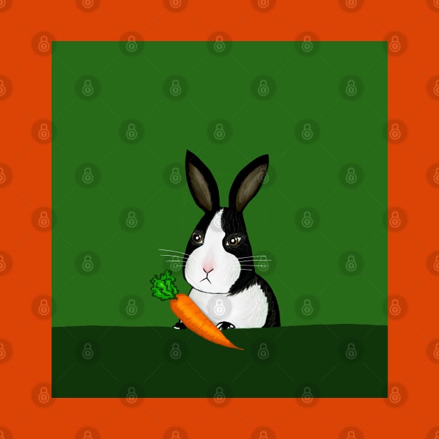 Picture Day Yay! Folk Bunny on green by FranBail