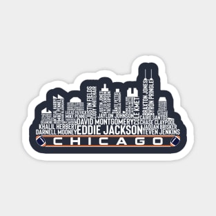 Chicago Football Team 23 Player Roster, Chicago City Skyline Magnet