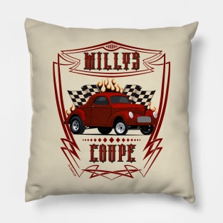 1940 Red Willys Coupe Racer Pillow