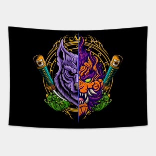 Japanese Wolf 5.4 Tapestry