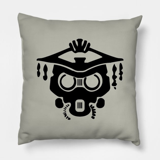 Bloodhound Icon Black Pillow by Paul Draw