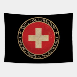 Vintage Switzerland Swiss Confederation Europe European EU Flag Tapestry