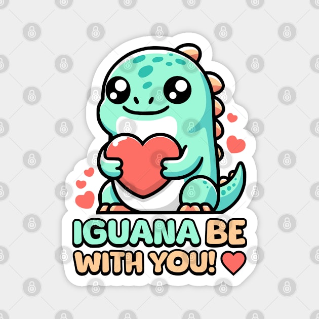 Iguana Be With You! Cute Lizard Pun Magnet by Cute And Punny